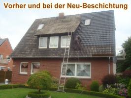 Vorher und am Anfang der Neuen Dachbeschichtung durch D & A Bau.